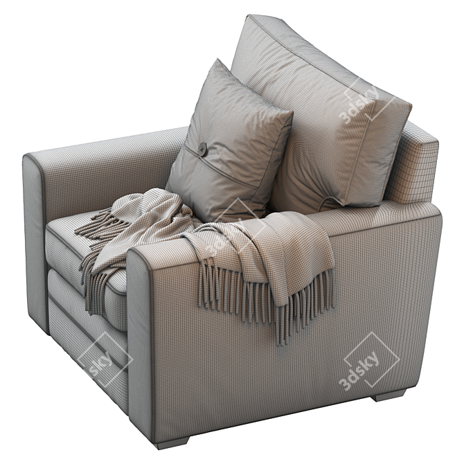 Pearce Square Armchair: Upholstered Elegance for Modern Living 3D model image 5