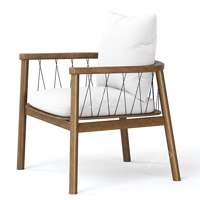 Kasen Modern Armchair 3D model image 3