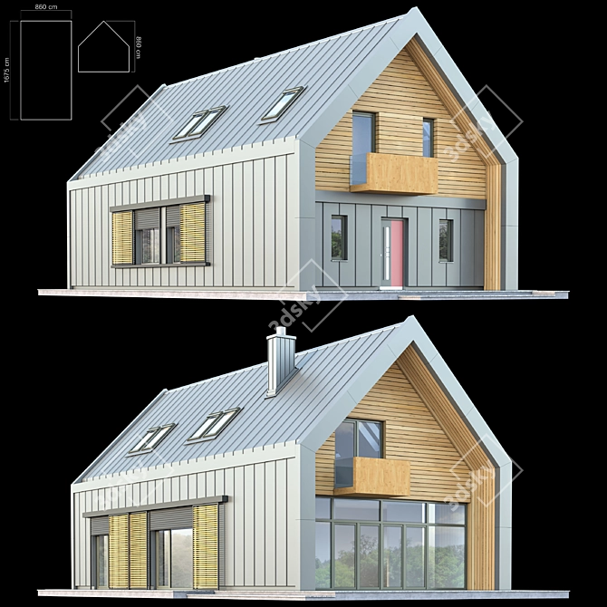 Max 2012: EX 15 II Reco House 3D model image 1