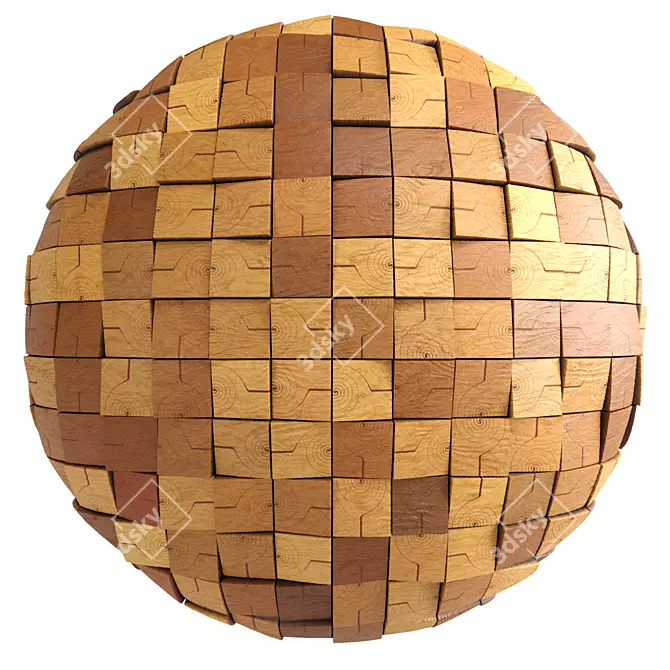 Procedural Wooden Wall Decor 3D model image 1