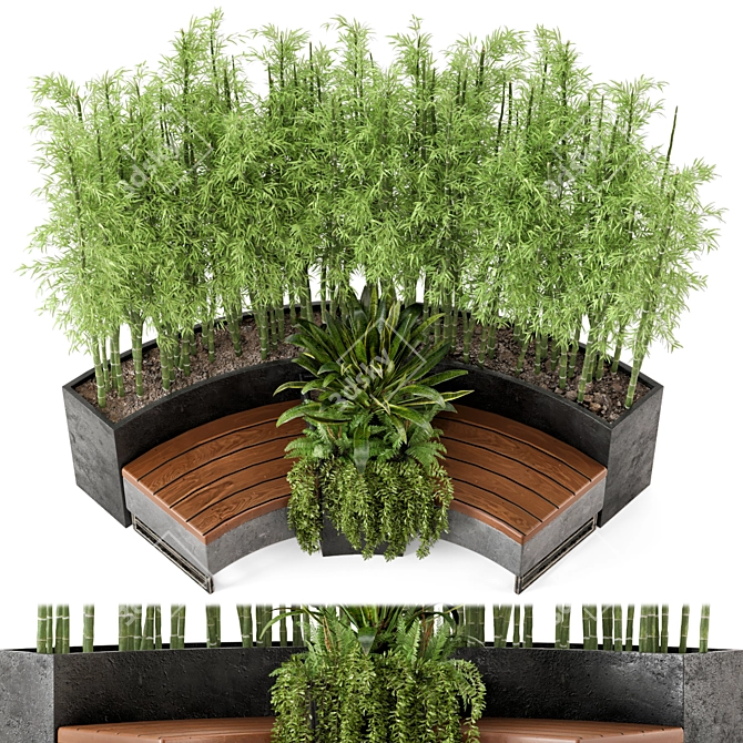 Outdoor Garden Set: Bush and Tree Bundle 3D model image 3