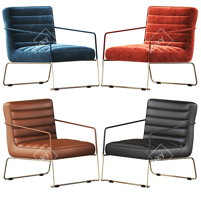 Contemporary Maia Armchair 3D model image 2