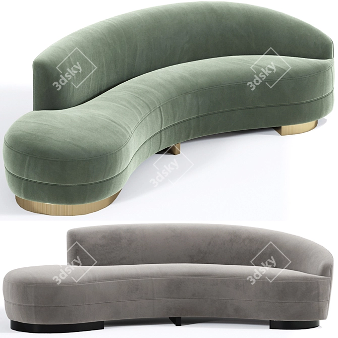 Ecofirstart Large Curved Sofa 3D model image 2