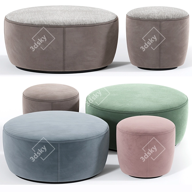 Ross Gardam Pouf & Ottoman: Versatile & Stylish Accent 3D model image 1