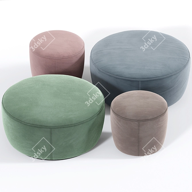 Ross Gardam Pouf & Ottoman: Versatile & Stylish Accent 3D model image 2