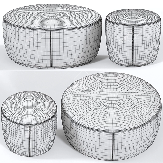 Ross Gardam Pouf & Ottoman: Versatile & Stylish Accent 3D model image 3