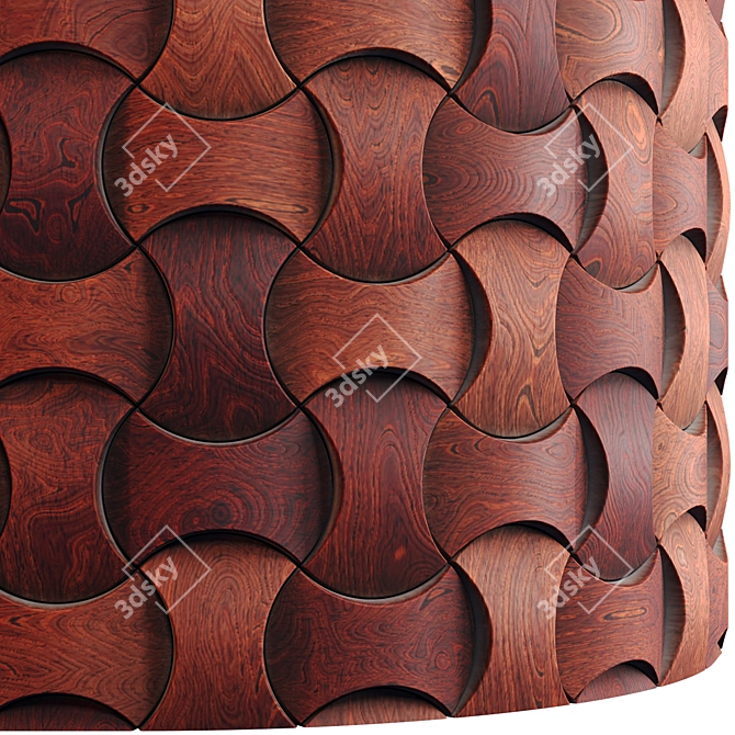 Wooden 3D Panel Collection | PBR | 4K 3D model image 5
