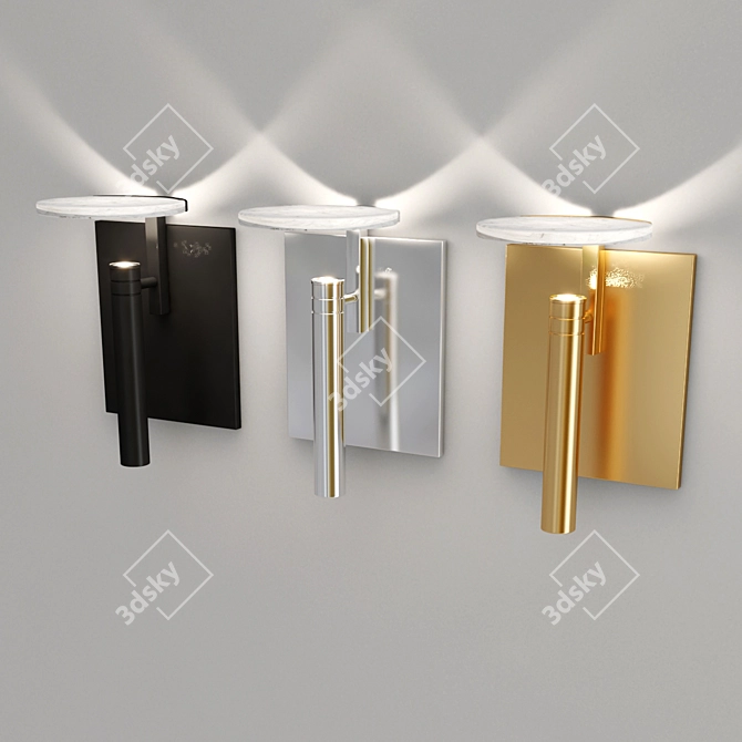 Modern Disc-Shaped Wall Sconce 3D model image 1