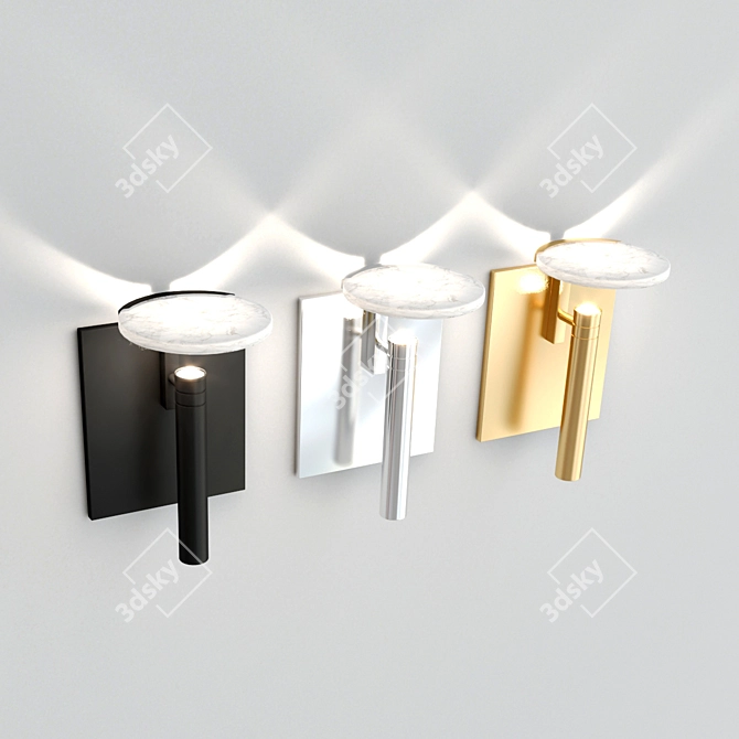 Modern Disc-Shaped Wall Sconce 3D model image 3