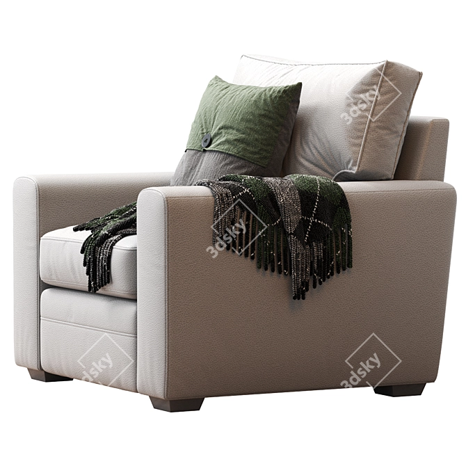 Elegant Pearce Square Armchair 3D model image 4