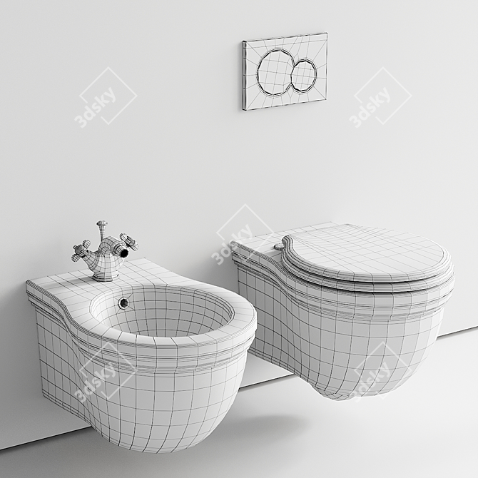 Galassia Ethos Wall-Hung WC & Bidet 3D model image 5