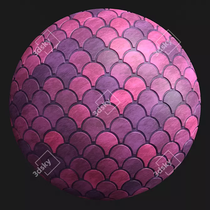 Fish Scale Tiles - Artisan PBR Materials 3D model image 2