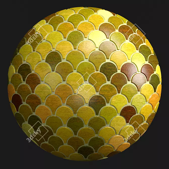 Fish Scale Tiles - Artisan PBR Materials 3D model image 3