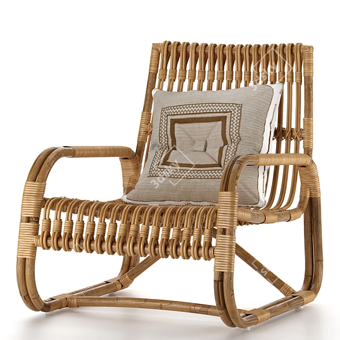Sleek Curve Lounge Chair 3D model image 4
