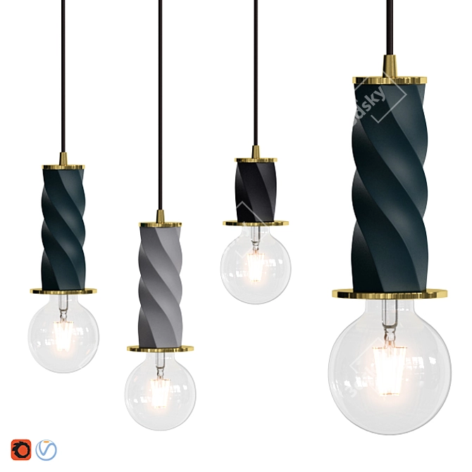 Modern Minimalist Bon Lamp 3D model image 1