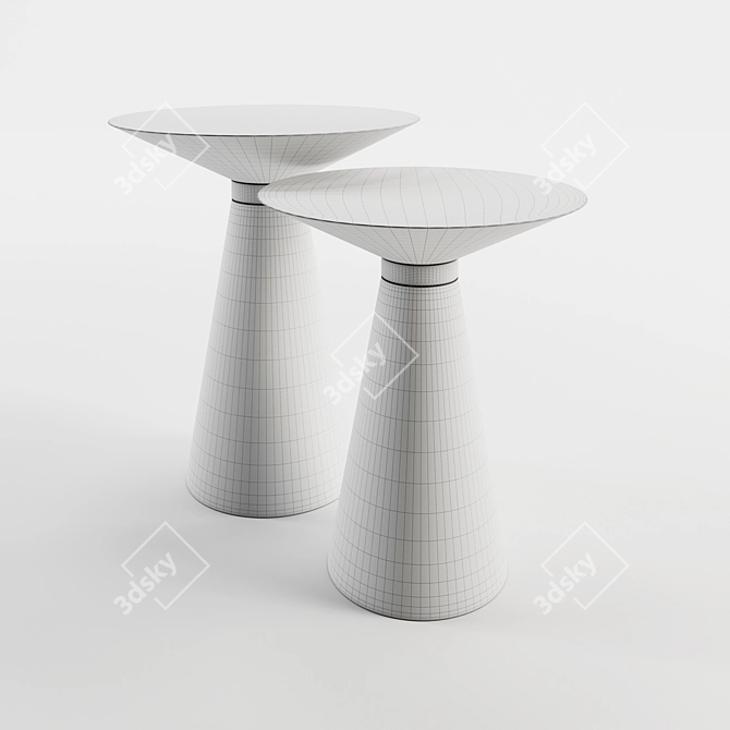 Elegant Vida Coffee Table Set 3D model image 5