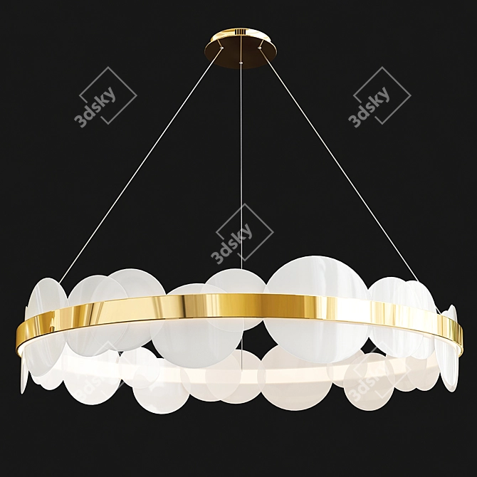 Elegant Bollarm Circle Chandelier 3D model image 1