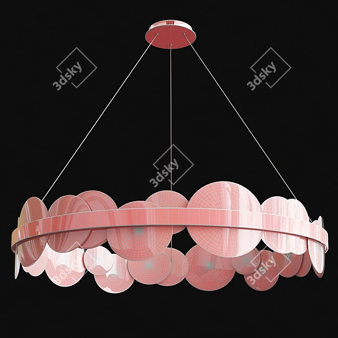 Elegant Bollarm Circle Chandelier 3D model image 2