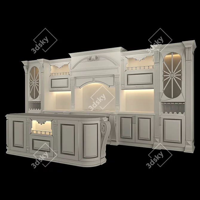 Convertible Wood Cabinet Island 3D model image 4