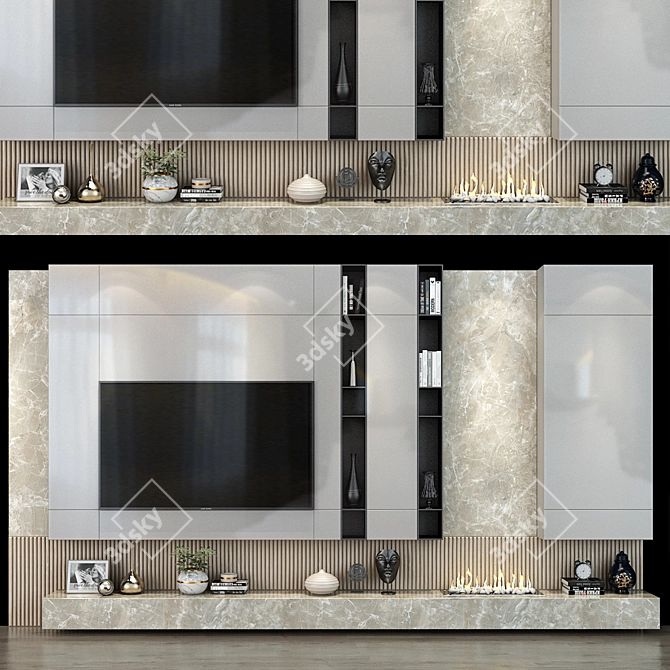  Modern TV Wall Set 0179 3D model image 1