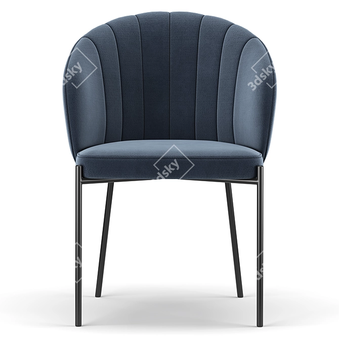 Elegant Shell Back Chair 3D model image 3