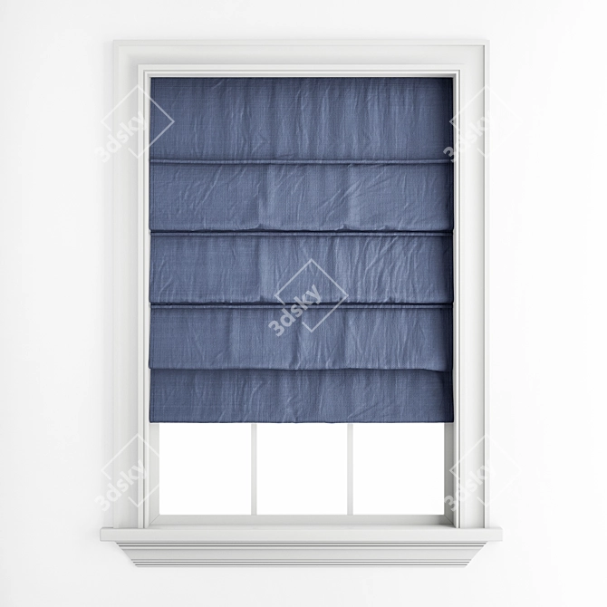 Elegant Roman Blinds for French Windows 3D model image 1