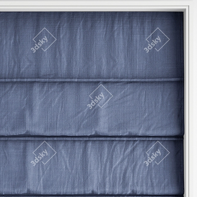 Elegant Roman Blinds for French Windows 3D model image 3