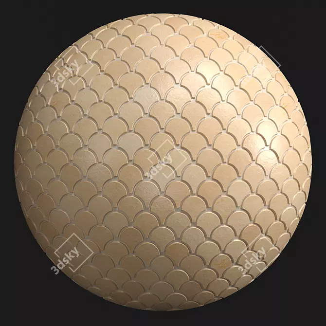 Fish Scale Tiles for Artisan Kitchen 3D model image 3