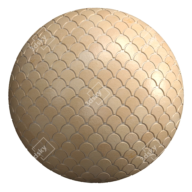 Fish Scale Tiles for Artisan Kitchen 3D model image 4