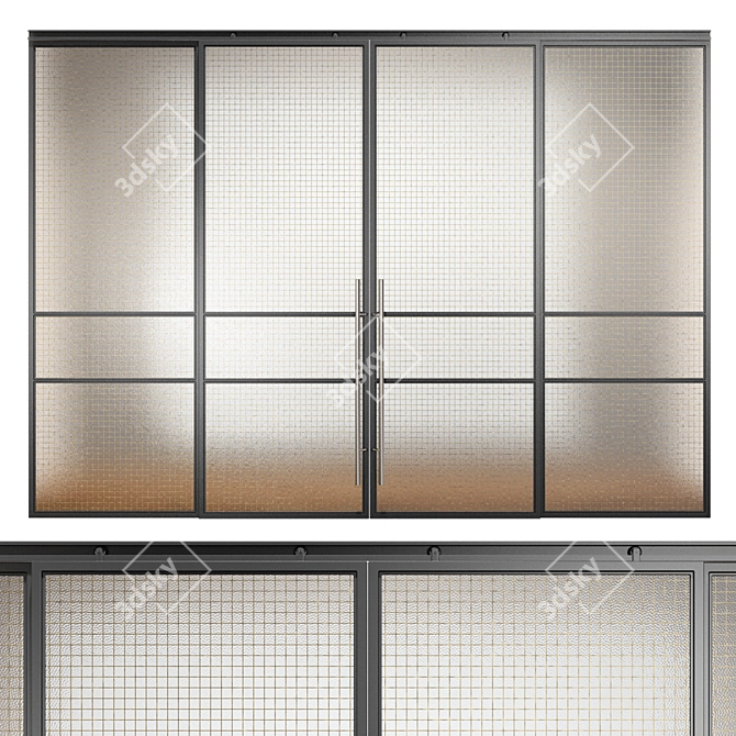 Loft Glass Partition: Contemporary Design for Modern Spaces 3D model image 1