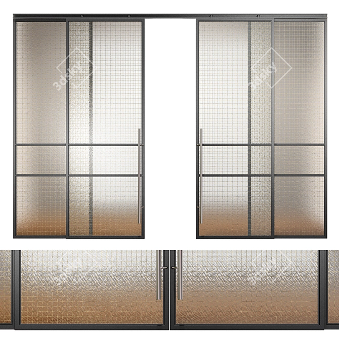 Loft Glass Partition: Contemporary Design for Modern Spaces 3D model image 3