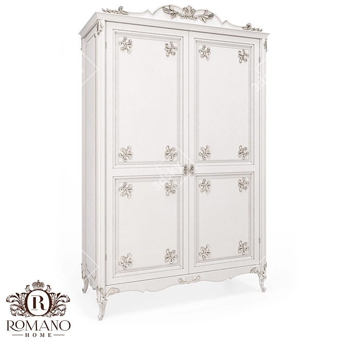 Title: Olivia Double Door Wardrobe by Romano Home 3D model image 1