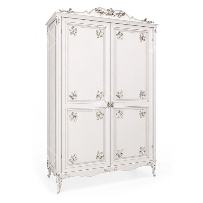 Title: Olivia Double Door Wardrobe by Romano Home 3D model image 2