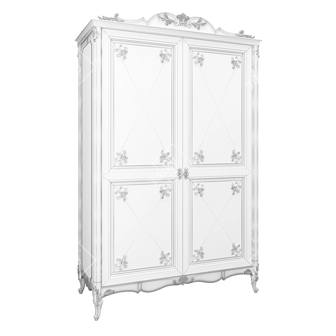 Title: Olivia Double Door Wardrobe by Romano Home 3D model image 3