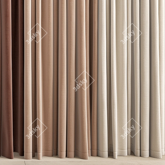 Stylish Curtain Design 3D Model 3D model image 1