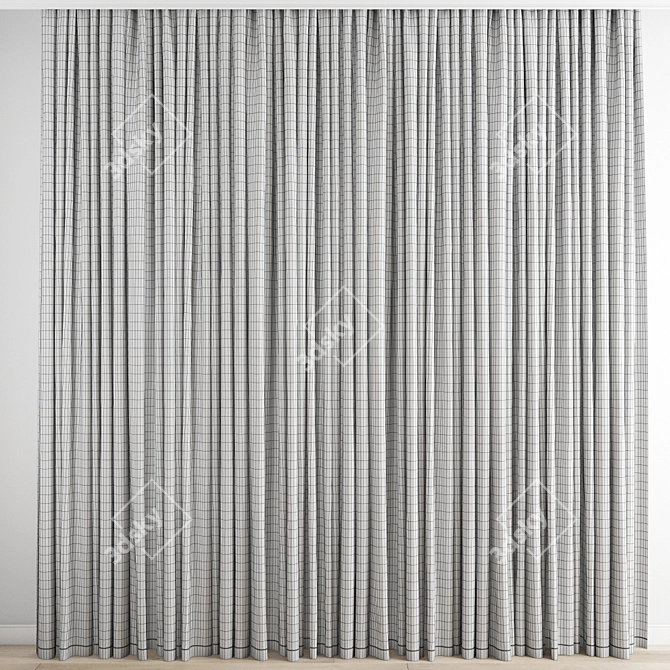 Stylish Curtain Design 3D Model 3D model image 3