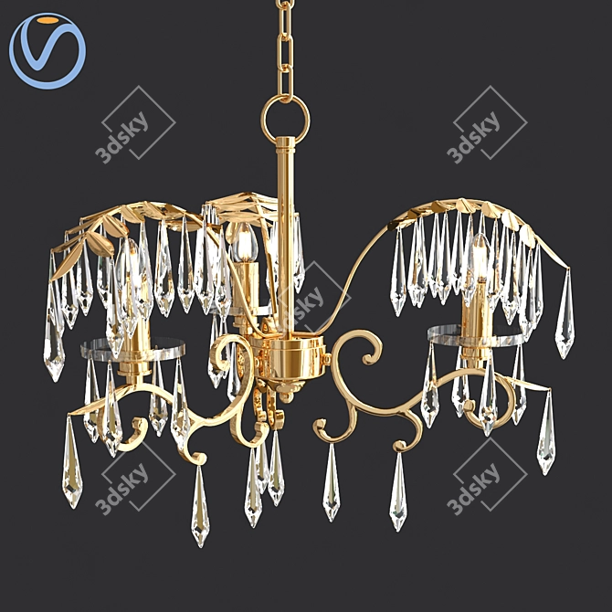 Leafy Elegance Chandelier 3D model image 1