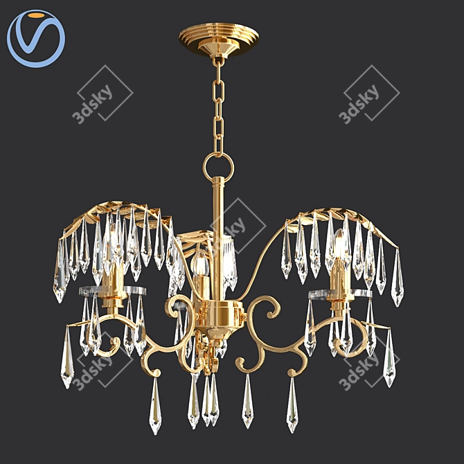 Leafy Elegance Chandelier 3D model image 2