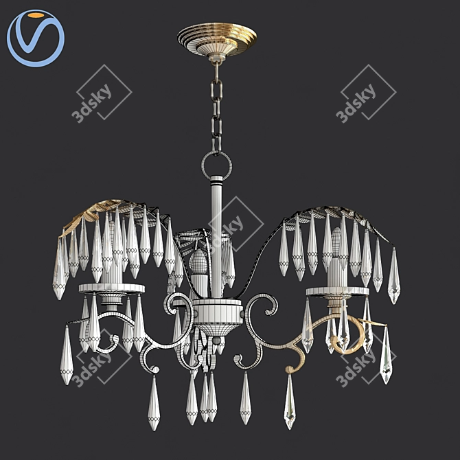 Leafy Elegance Chandelier 3D model image 3