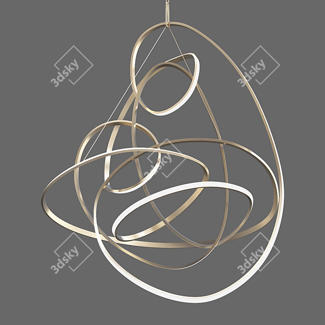 Sculptural Convolution Chandelier 3D model image 1