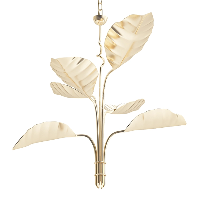 Elegant Pierced Leaf Chandelier 3D model image 1