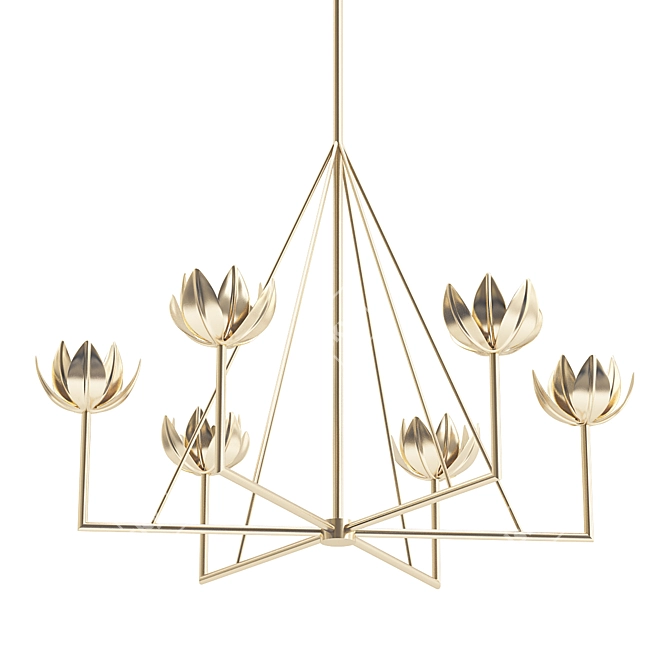 Elegant Alberto Chandelier 3D model image 1