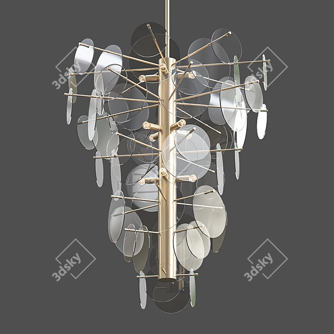 Elegant Loire Cascading Chandelier 3D model image 1