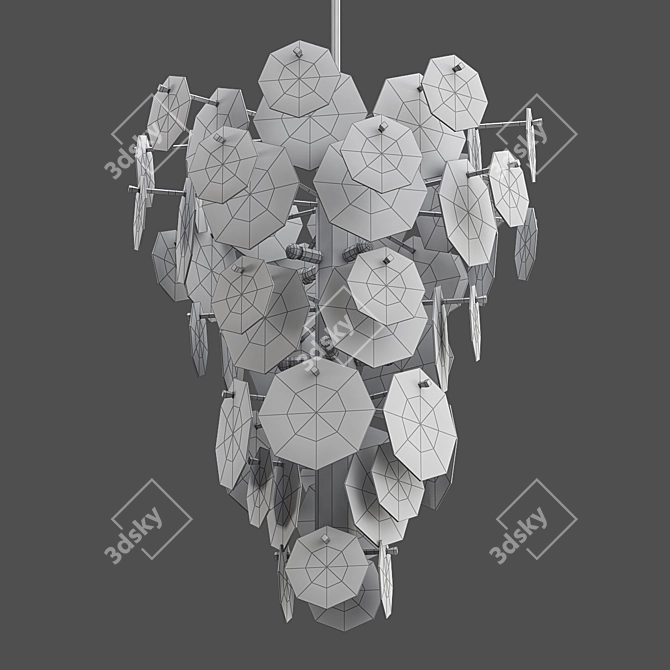 Elegant Loire Cascading Chandelier 3D model image 2