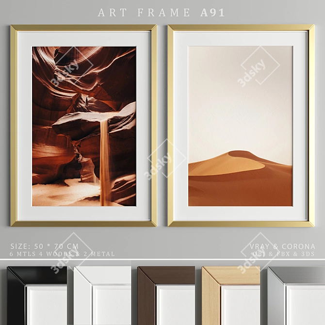 Art Frame A91: Stylish Frames for Your Artwork 3D model image 1