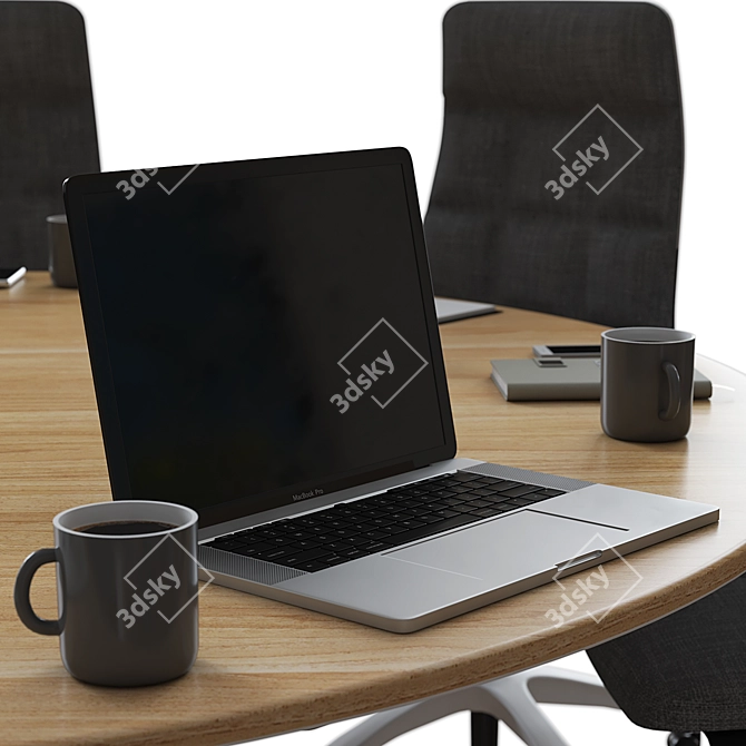 Optimized High Detail Conference Table 3D model image 4