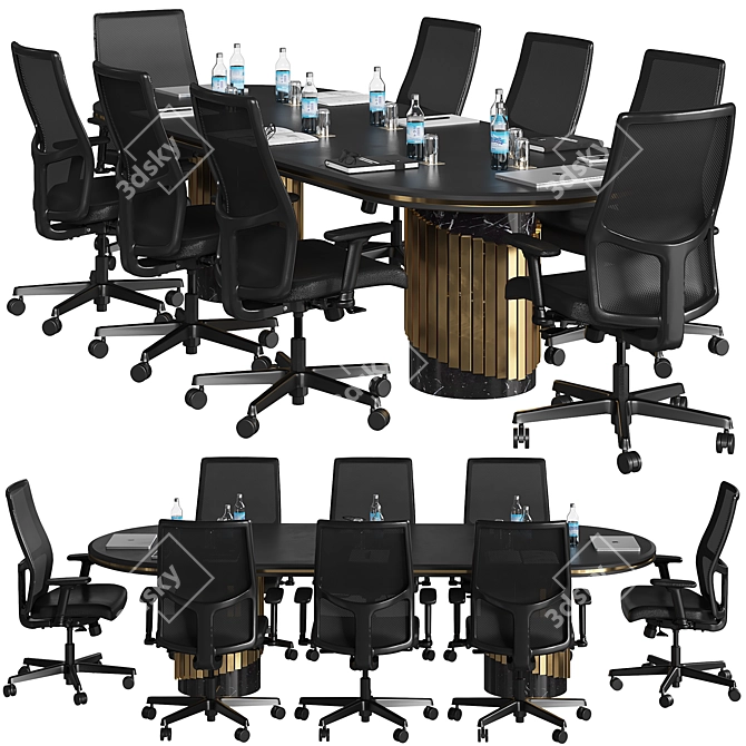 Sleek Executive Conference Table 3D model image 1