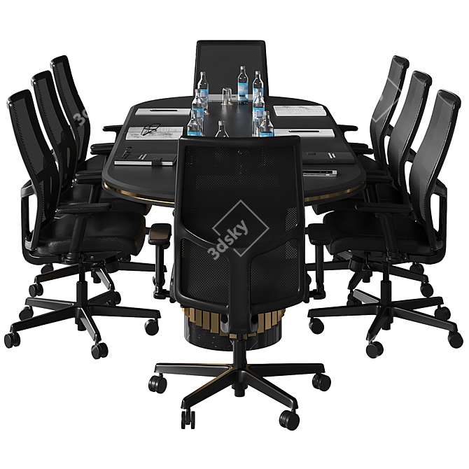 Sleek Executive Conference Table 3D model image 3