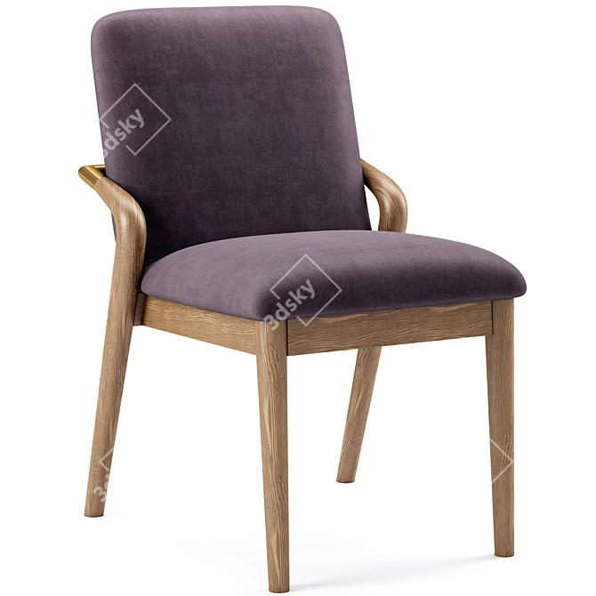 Elegant Grace Side Chair 3D model image 2