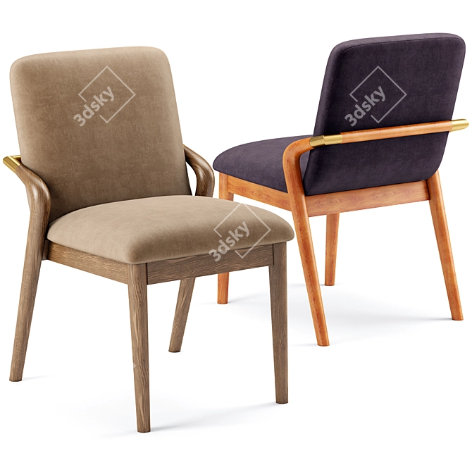 Elegant Grace Side Chair 3D model image 4